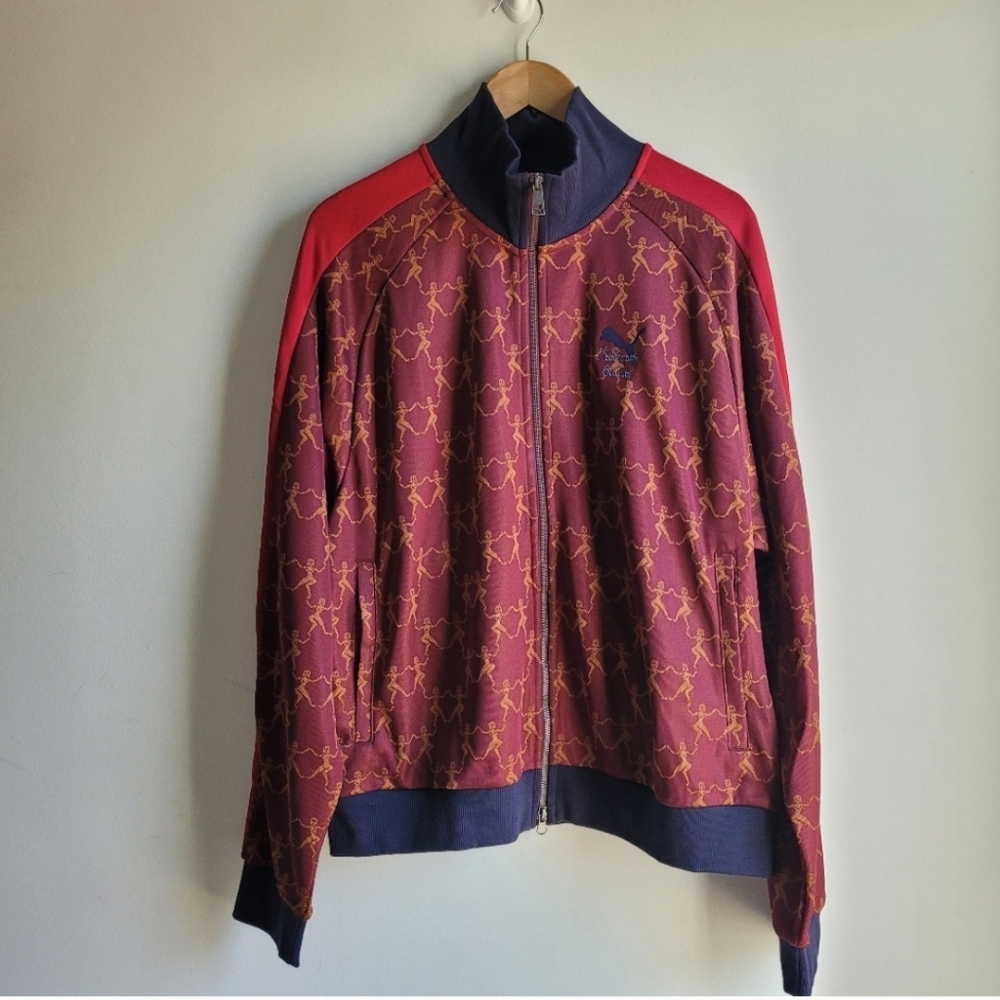 NWT PUMA x KidSuper T7 Track Jacket Burgundy Patterned Streetwear Retro Large